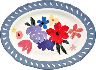 BITOSSI HOME Fuente ovalada cm.34 Bouquet Avio