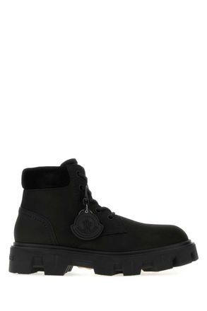 Moncler Black Suede Ankle Boots