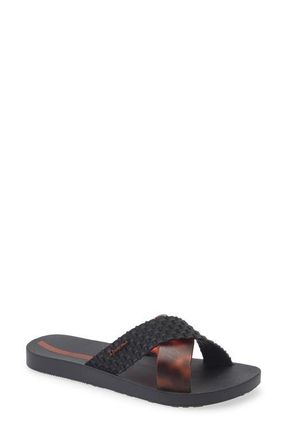 Ipanema Sense Slide Sandal in Black/Tortoiseshell at Nordstrom, Size 6