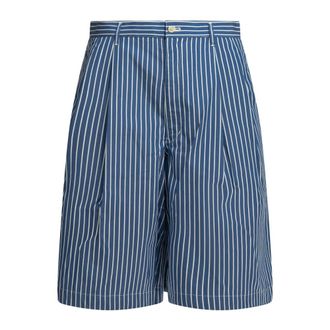 Comme Des Gar&ccedil;ons Pantaloncini in cotone a righe con pinces - - Shorts - Uomo - Blu - S