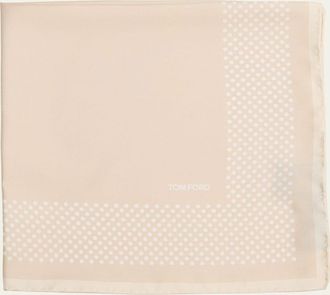 Tom Ford Mens Polka Dot Mulberry Silk Pocket Square