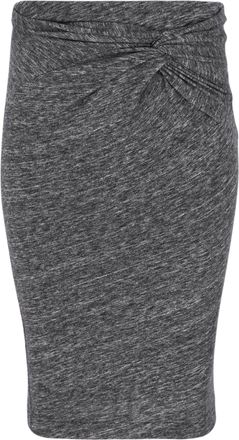 Iro Fitted Midi Skirt in Grey Cotton