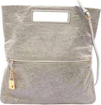 Miu Miu Pre-owned Handbag - Dames - Vintage Handtas - Grijs - ONE Size - Leer - Vintage