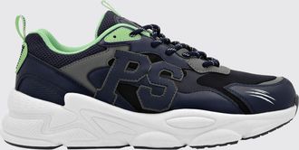 Plein Sport Sneakers basse in pelle e mesh con monogramma a contrasto