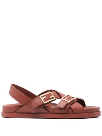 Fendi leather sandals - women - Calf Leather/Calf Leather/Rubber - 39.5 - Red