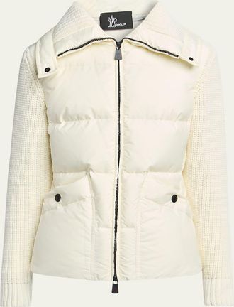 Moncler Padded Knit Combo Cardigan