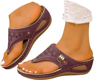 Generic Comfortable Orthopedic Slippers for Women with Arch Support Flip Flops Open Toe Thong Sandals Women Dressy Summer Flat 2026 Ladies Cute Beach Shoes Ou