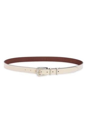 AllSaints Double Keeper Leather Belt in Gypsum White /Antique Nickel at Nordstrom Rack, Size X-Large