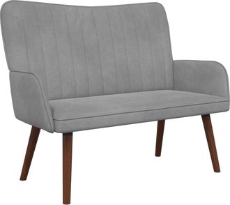 vidaXL Sof&aacute; De 2 Plazas Gris Claro 115 X 61 X 87 Cm Terciopelo Vidaxl