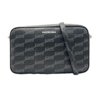 Balenciaga Black Gray Coated Canvas Shoulder Bag (Pre-Owned)
