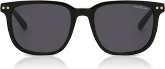 Montblanc MB0258SA Asian Fit 001 Mens Sunglasses Black Size 55