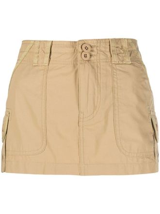 Danielle Guizio Tactical cargo mini skirt - Neutrals