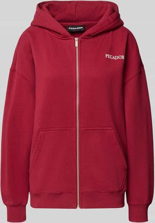 Pegador Oversized Sweatjacke mit Kapuze Modell LANCY in Bordeaux, Größe XL