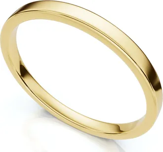 Pompeii3 2mm Flat High Polished Wedding Band 14K Rose Gold Size Selectable