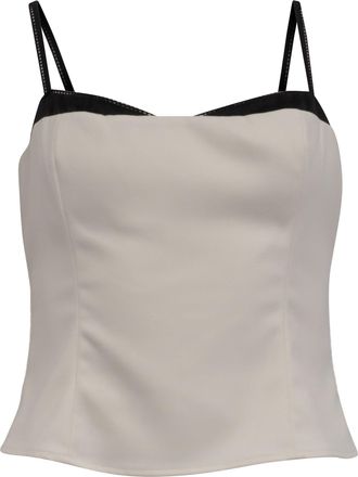 Reformation Melanie Contrast-Trimmed Camisole Top in Ivory Polyester
