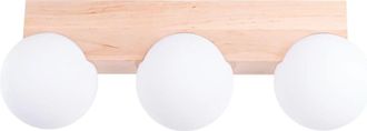Wonderlamp L&aacute;mpara de techo estilo escandinavo de madera y 3 esferas