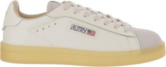 Autry Low-Top Leather Sneakers With Padded Heel And Panel Design