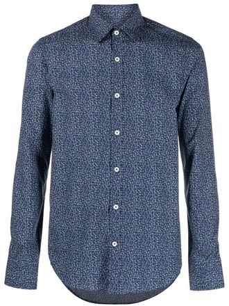 Canali Camicia a fiori - Blu