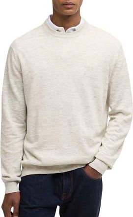 Barbour Flaxby Linen Blend Crewneck Sweater in Neutral at Nordstrom, Size Xx-Large