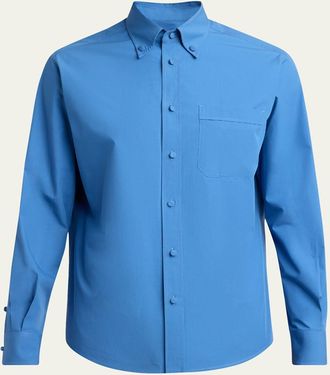 Valentino Garavani Mens Tonal Poplin Dress Shirt
