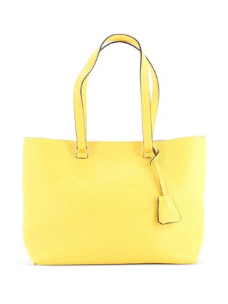 Prada Embossed Logo Open Vitello Daino Medium tote bag - Yellow