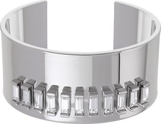 Reiss Lyra Linear Crystal Cuff Bracelet in Silver Tone /Clear Crystal at Nordstrom