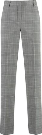 PT01 Tailored Geruite Pantalon - Dames - Slim Fit Broeken - Grijs - S - Leer - Broeken