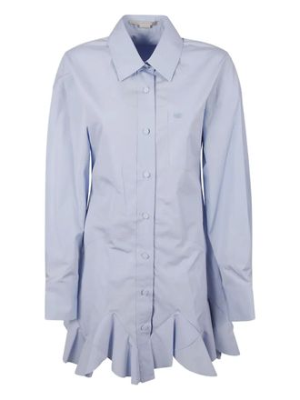 Stella McCartney Mini-blousejurk met ruches - Blauw