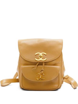 Chanel 1994-1996 CC-mark turn-lock leather backpack - Brown