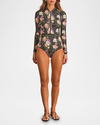 Aqua Blu Australia Carmen Rashguard One-Piece Swimsuit