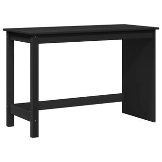 vidaXL Escritorio Negro 112 X 50 X 75 Cm Madera De Pino Macizo Vidaxl