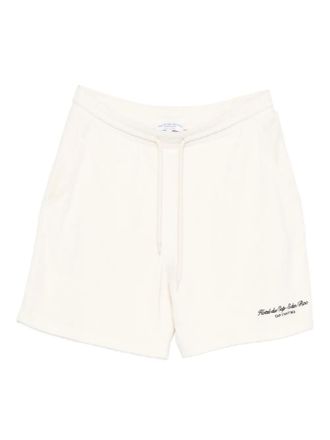 Sporty & Rich x Hotel Du Cap Eden Roc Eden Script embroidered mini shorts - Neutrals