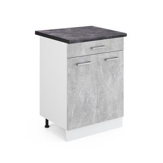 Vicco Mueble Bajo De Cocina R-line, Hormig&oacute;n, 60 Cm Con Caj&oacute;n, Et Antracita
