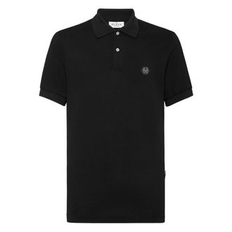 Philipp Plein Polo Shirt Skull & Bones - Heren - Polos - Zwart - 4XL - Katoen - Tops