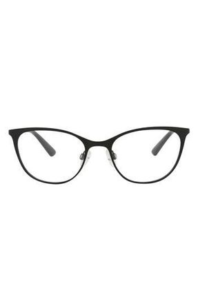 Alexander McQueen 50mm Cat Eye Optical Glasses in Black Black Transparent at Nordstrom Rack