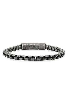 HMY Jewelry Mens Oxidized Stainless Steel Chain Bracelet in Metallic at Nordstrom Rack