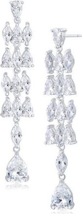Kenneth Jay Lane Cubic Zirconia Chandelier Drop Earrings in Clear/Silver at Nordstrom Rack
