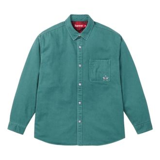 SUPREME FW25 Quilted Lined Denim Snap Shirt Dusty Teal SUP-FW25-140-TEL