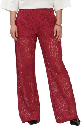 Catwalk Junkie Broeken, Dames, Rood, S, Pull On Lace Broeken