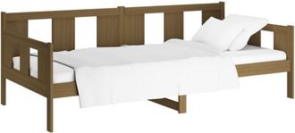 vidaXL Sof&aacute; Cama Sin Colch&oacute;n Madera Maciza Pino Marr&oacute;n Miel 90x200 Cm Vidaxl
