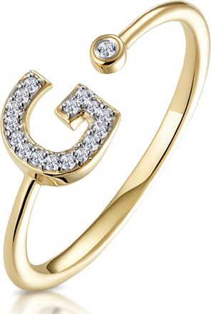 The Diamond Store Diamond Initial G Ring 0.07ct set in 9K Gold