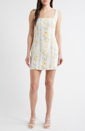 Bella Dahl Floral Smock Back Linen Blend Minidress in Wildflower at Nordstrom, Size X-Small