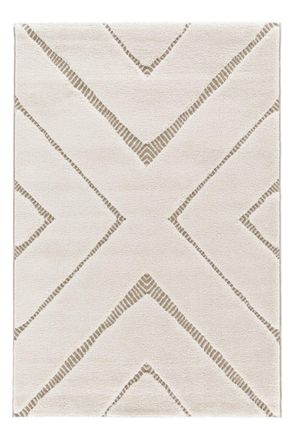 AFK Living Alfombra con efecto relieve beige 120 x 170 cm