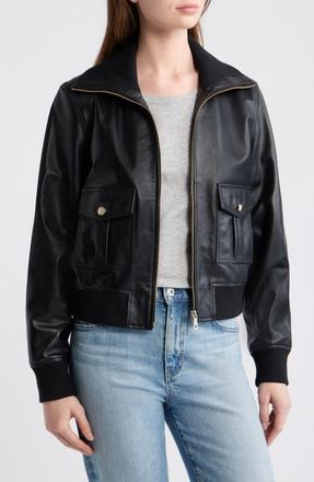Bernardo Short Leather Jacket in Black at Nordstrom, Size Xx-Large
