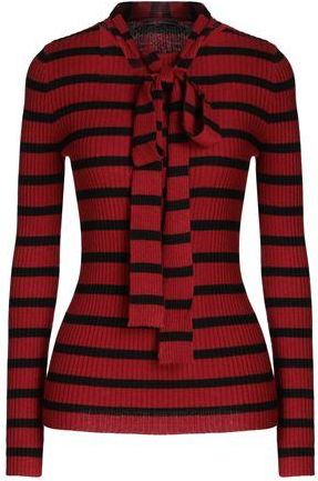 8 by YOOX MERINO BLEND STRIPED SWEATER WITH SCARF
