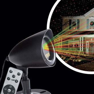OEM L&aacute;ser Decorativo Para Exteriores Con Puntos Rojos Y Verdes En Movimiento, Transformador + Mando A Distancia - Guirnalda De Luces Navide&ntilde;as