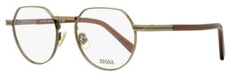 Ermenegildo Zegna Mens Rounded Geometric Eyeglasses EZ5286 038 Bronze/Brown 51mm