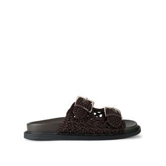 Kurt Geiger Womens Rhoda Sandals - Brown Fabric - Size UK 3