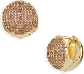 Nordstrom Pavé Orb Huggie Earrings in Mocha- Gold at Nordstrom