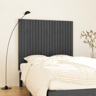 vidaXL Cabecero De Cama De Pared Madera Maciza Pino Gris 127,5x3x110cm Vidaxl